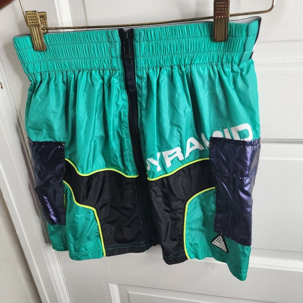 Black Pyramid Zipup Track Skirt Track Retro Style Green Black XS 90s